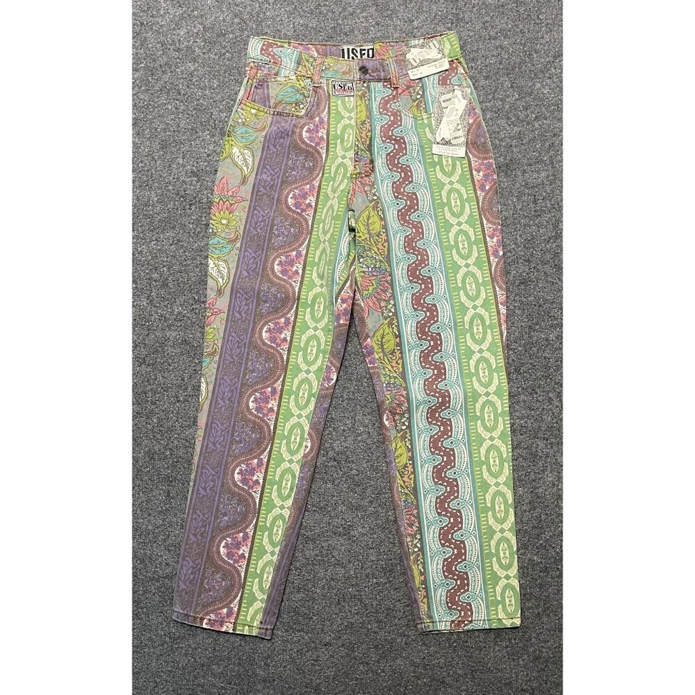 Vtg Get Used By Elie High-Waisted Patterned Jeans 30 Multicolor Women's Retro